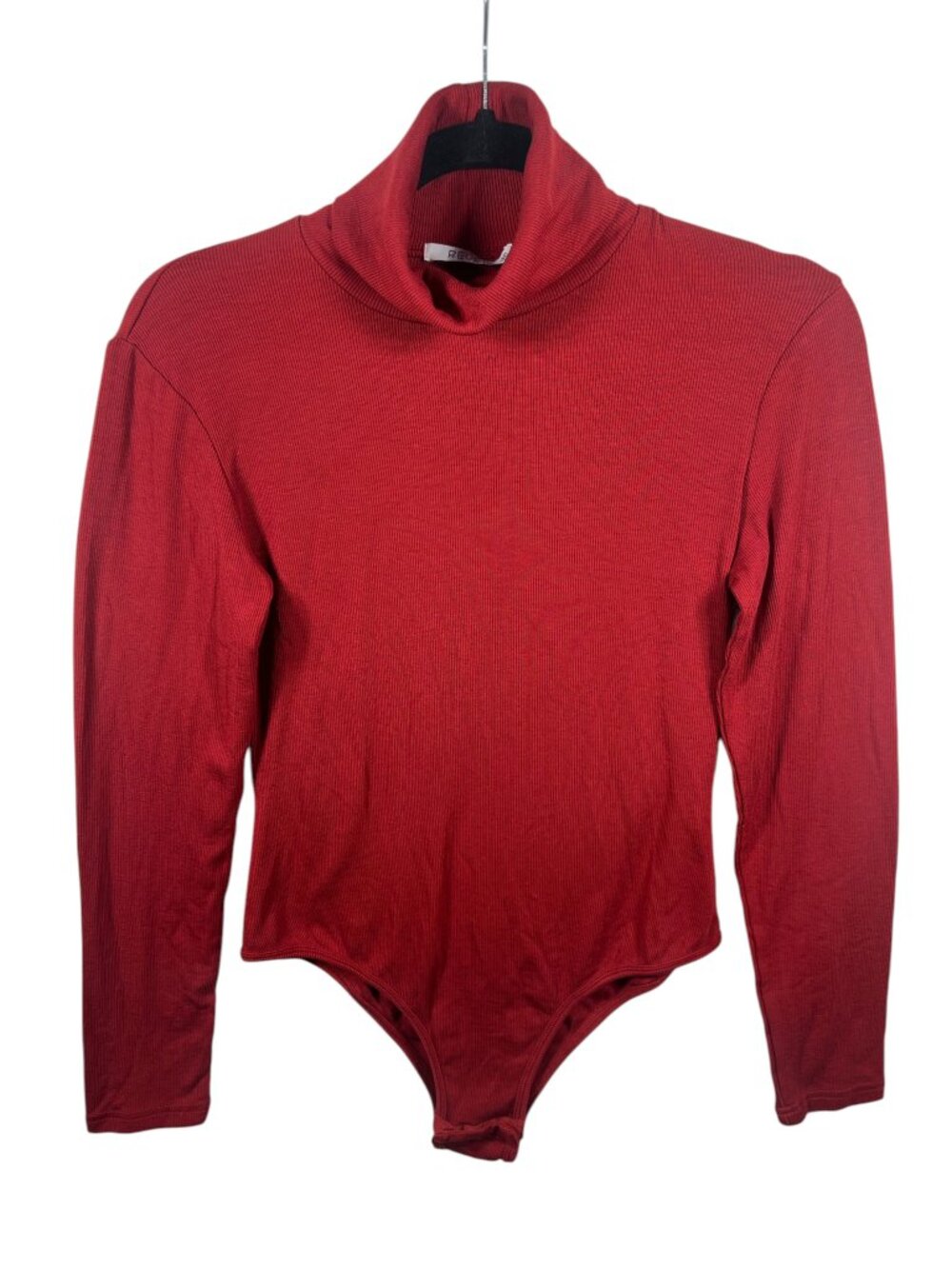 Reoria Top Womens Medium Bodysuit Turtleneck Knit Stretch Capsule Long Sleeve